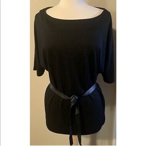 White House Black Market S Blk Kimono Top with Belt